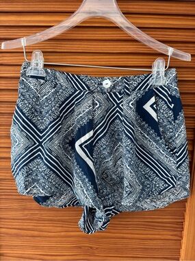 STONE COLD FOX Navy Blue and Patterned Casual Shorts